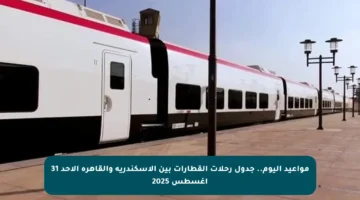 مواعيد اليوم.. جدول رحلات القطارات بين الإسكندرية والقاهرة الأحد 31 أغسطس 2025